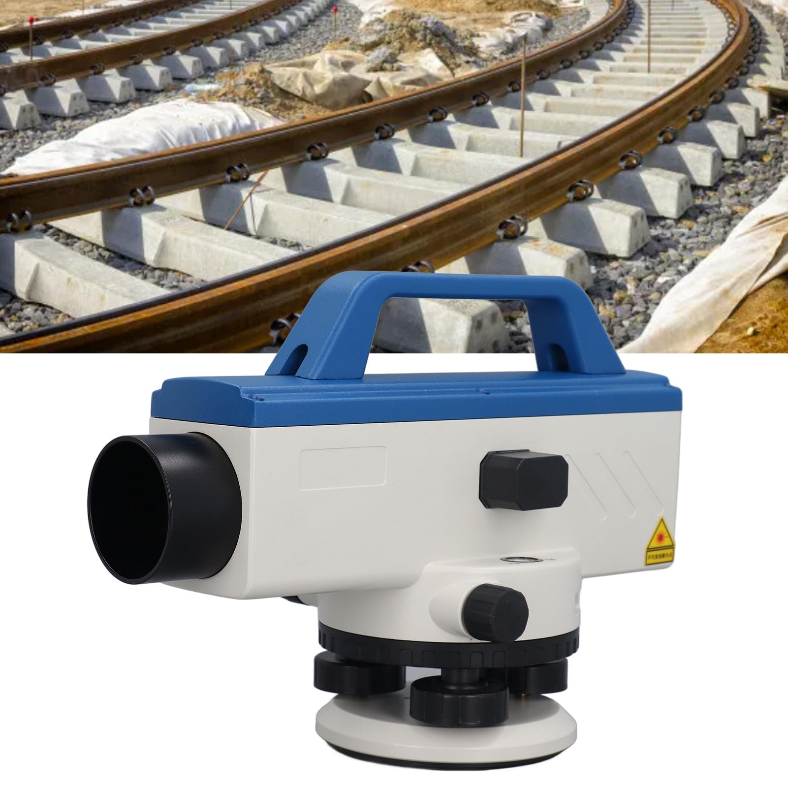 Wakects Nivel óptico, Herramienta de Topografía Impermeable con Aumento 42X para Medición de Carreteras en Construcción