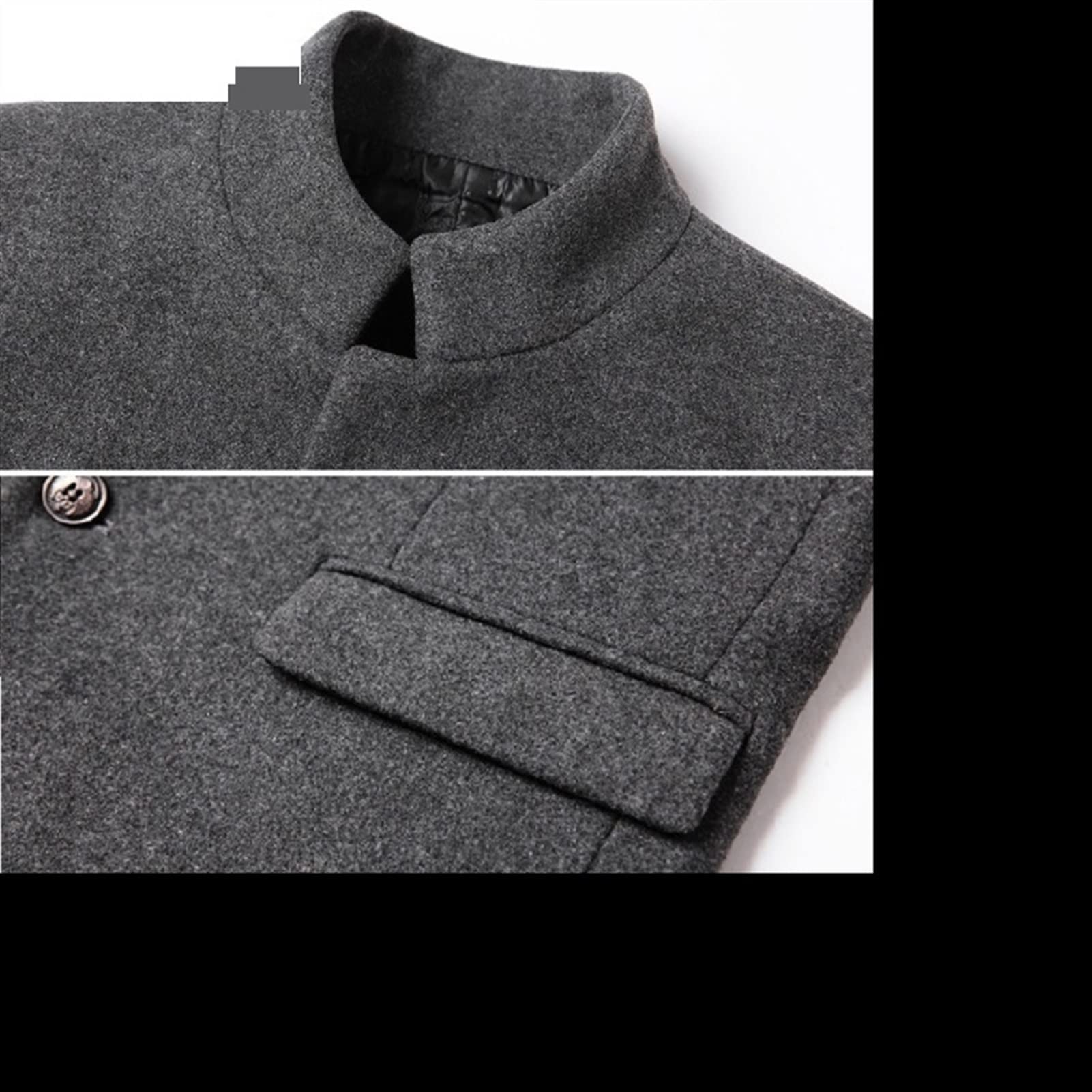 Herrenbekleidungsjacke-Mäntel mischt Wintermantel Mid-Long Trench Classic Solid-Verdickung (Color : Gary, Size : 4XL (195))