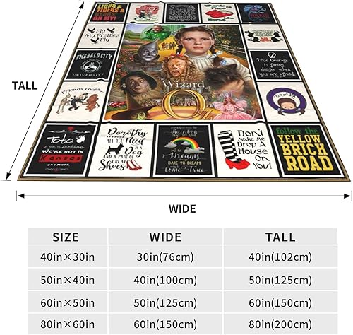 Miniatura 2 de Manta de franela de felpa suave y cálida de 60 x 50 pulgadas de caricatura de oz, para regalo, sofá, silla, cama, oficina