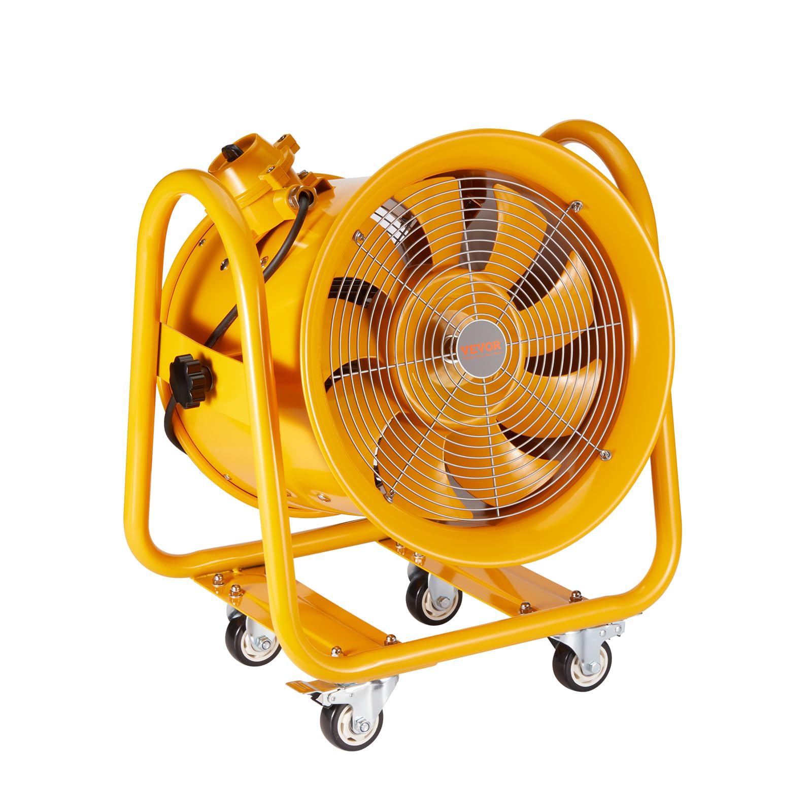 VEVOR Ventilateur d'Extraction 1100 W Extracteur d'Air Industriel 406,4 mm Volume d'Air 7204 m3/h Cordon Alimentation 5 m Sans Prise de Charge Ventilateur Portable pour Extraire Poussière Fumée Maison