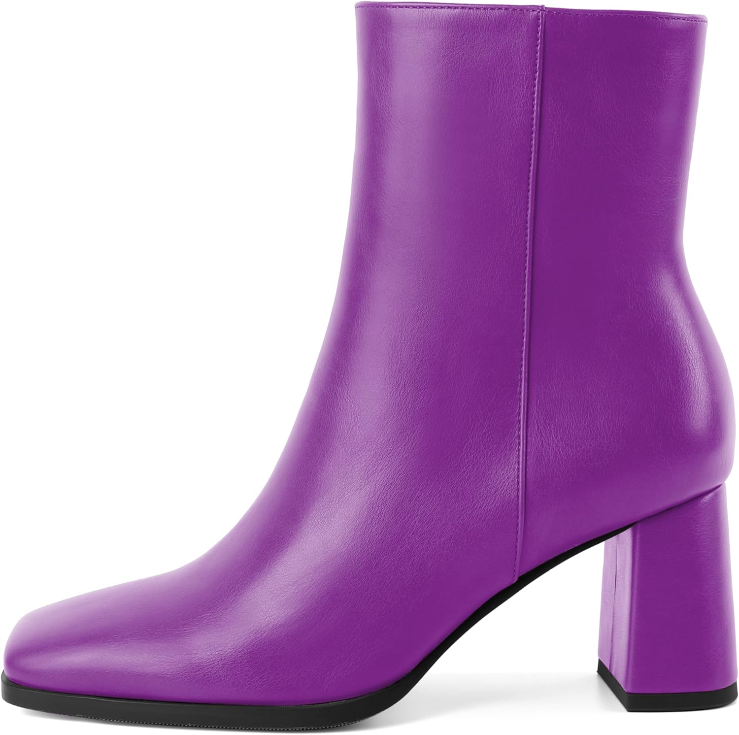 Joseywade Womens Ankle Boots Chunky Heel Boots Ankle Booties Square Toe 3 Inch Side Zip Boots Fall Shoes US Size 5-13 - Image 7