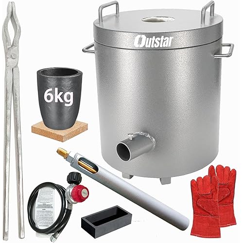 Outstar Melting Furnace Kit,6KG Propane Melting Furnace Smelter Furnace Smelting Gold Silver Copper Aluminum Metal Recycle for Jewelry Making and Metal Casting