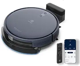 Aspirador de po robo Electrolux conectado automatico varre aspira passa pano ERB44 bivolt azul sensor antiqueda