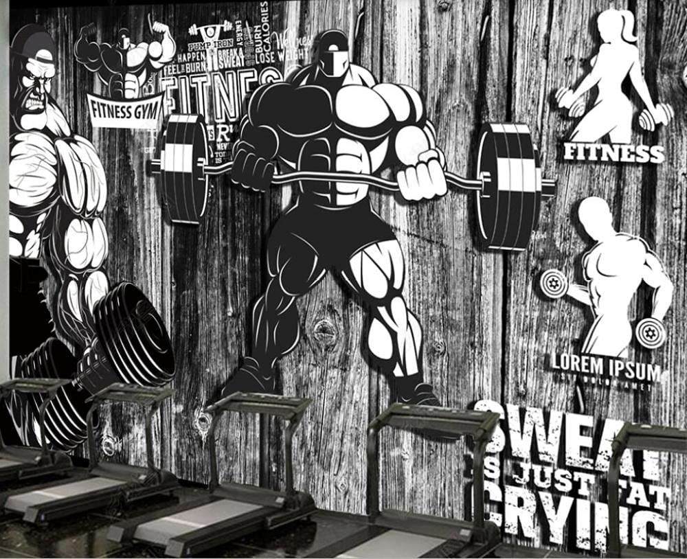 Papier peint personnalisé mural rétro mur outil gym sport 300x210 cm pour salon moderne