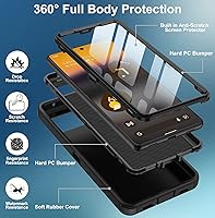 Vista 3 de Google Pixel 6A - Funda para teléfono celular, protección resistente con protector de pantalla integrado, color negro