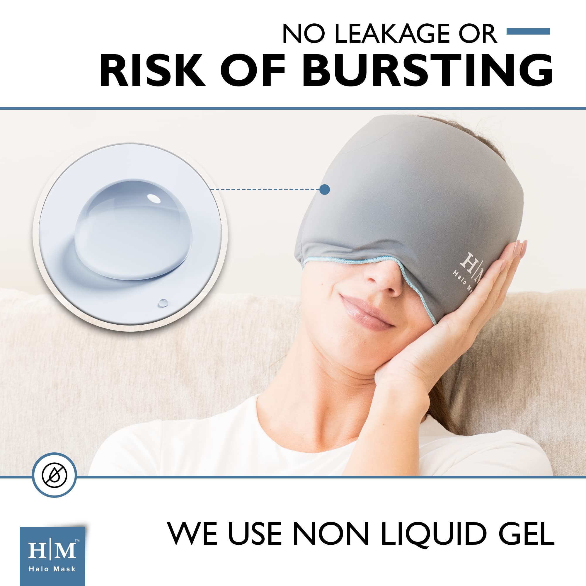 Buy Halo Mask Migraine Hat Flexible Migraine Ice Head Wrap Hat for