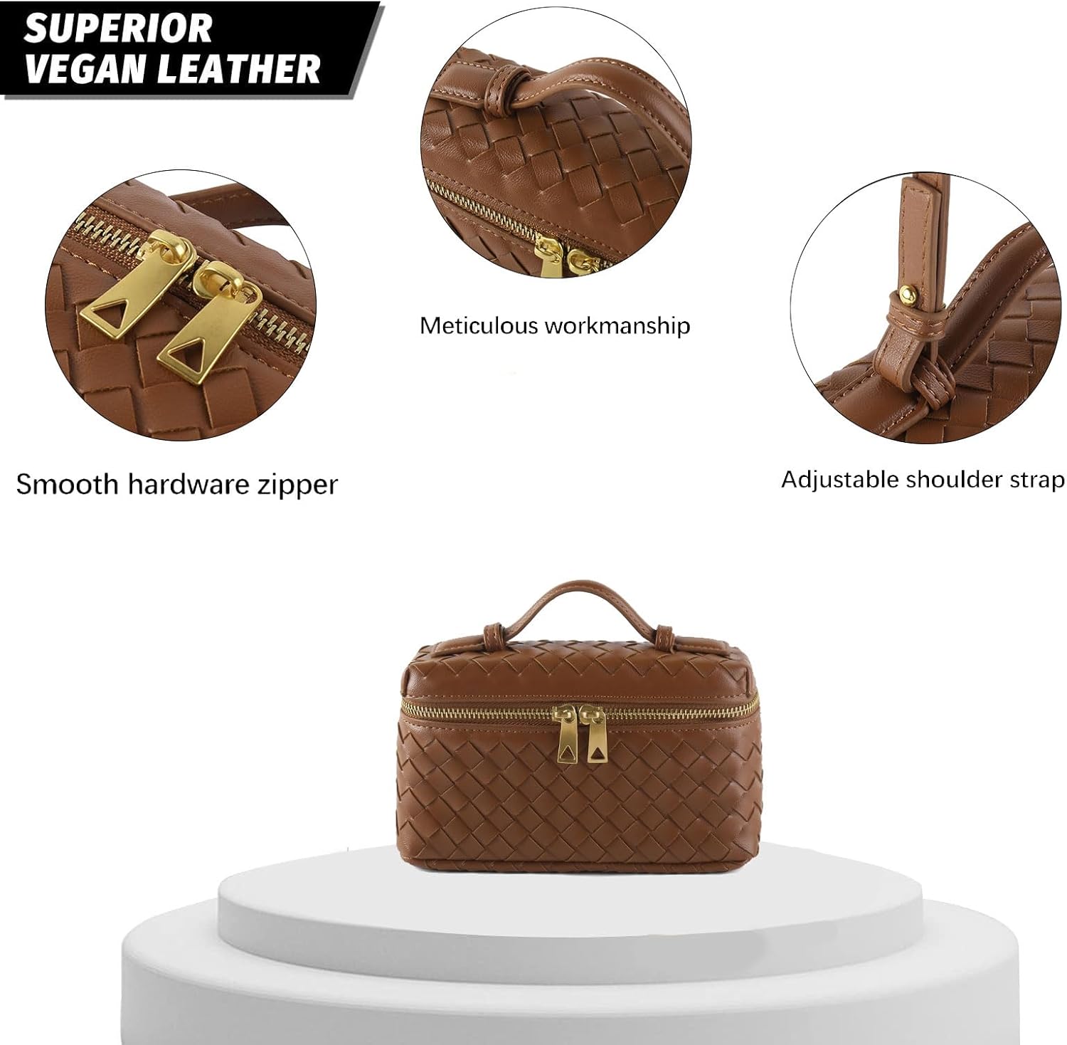 Woven Shoulder Bags for Women, Crossbody Bag Cute Satchels Clutch Purses Top-Handle Tote Handbag - Image 4