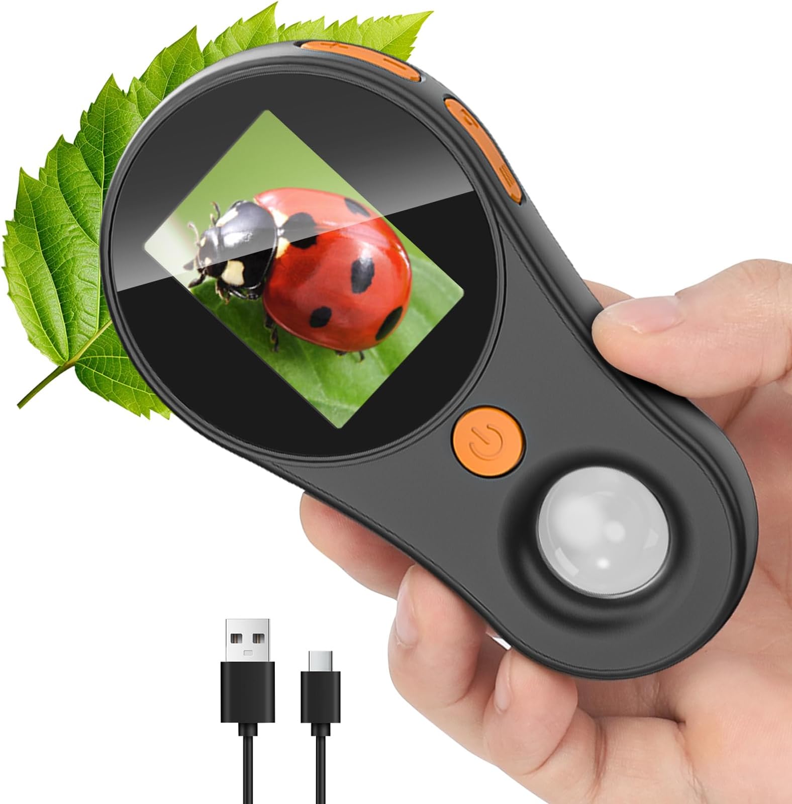 Microscopio Per Bambini, Kit Portatile 1200X Con LED E Accessori, Giocattolo Scientifico Educativo Per Piccoli Scienziati (Giallo) - 4