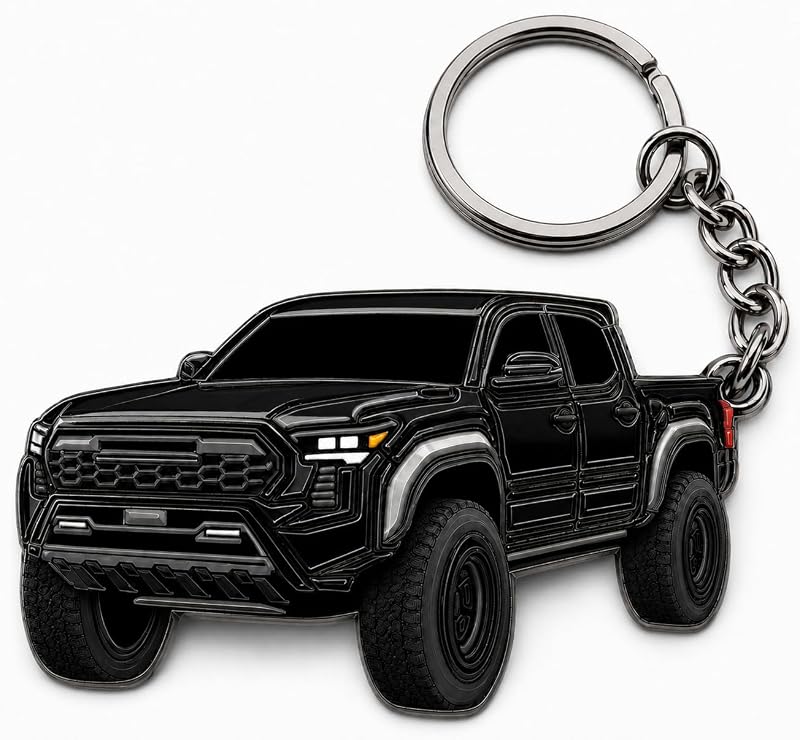 Chaveiro de metal Tacoma preto com design de caminhonete FOUR WHEEL BEAST, 1 unidade