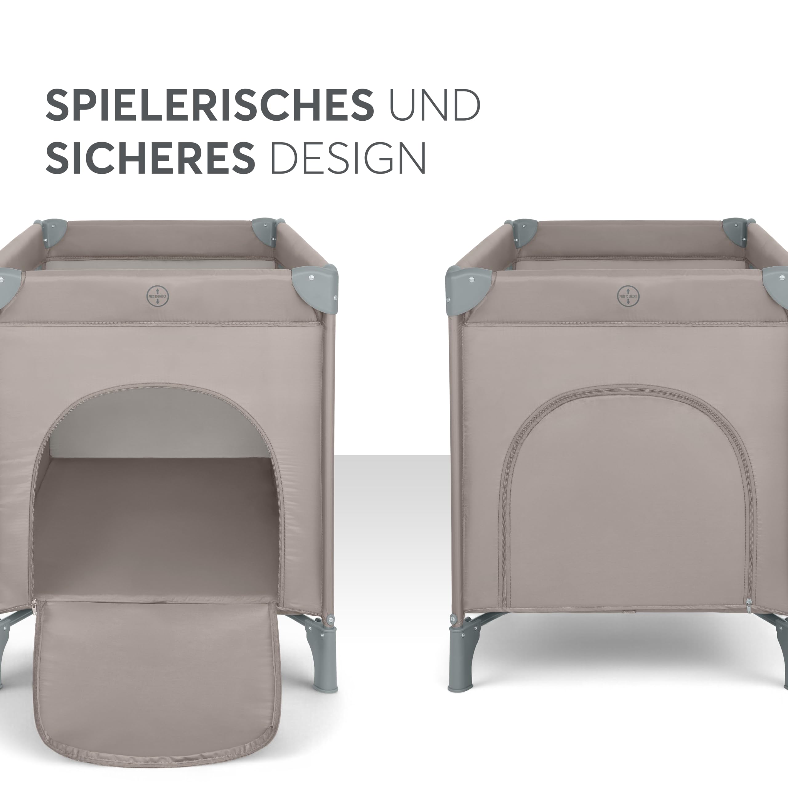 KikkaBoo Reisebett Baby SO Gifted 2026, Kinderreisebett 120x60 cm, bis 15 kg, Faltbar & Kompakt, Tragbar mit Transporttasche, Zusammenklappbar für Reise & Urlaub, Beige, Cot