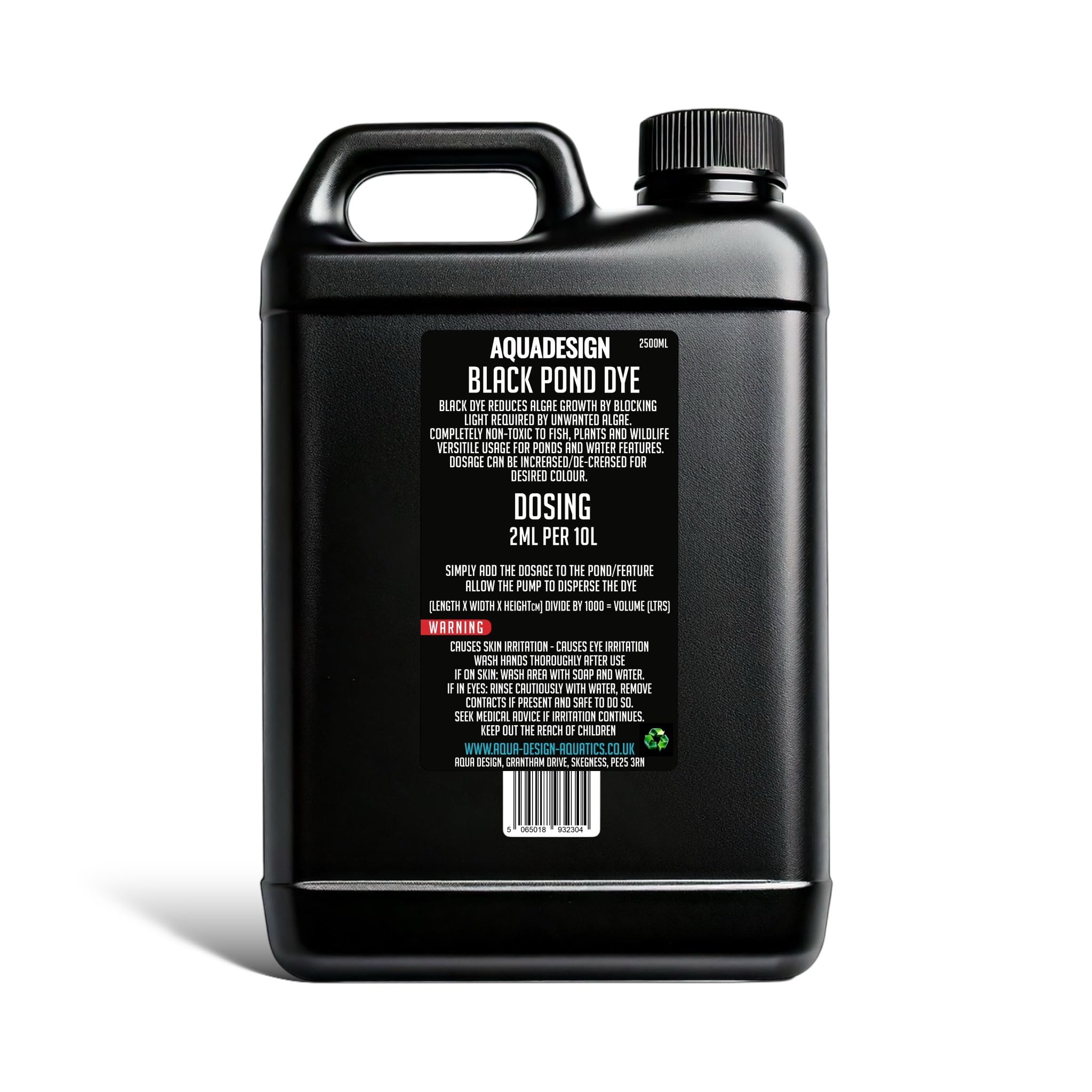 AquaDesign BLACK Liquid Pond Dye 2500ml For Ponds And Water Features TREATS 12,500L - Image 3