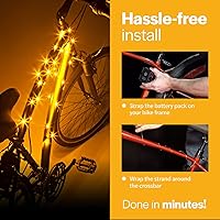 Vista 6 de Brightz CosmicBrightz - Cuerda de luz LED para marco de bicicleta, cuerda de 6.5 pies, funciona con pilas con interruptor de encendido/apagado