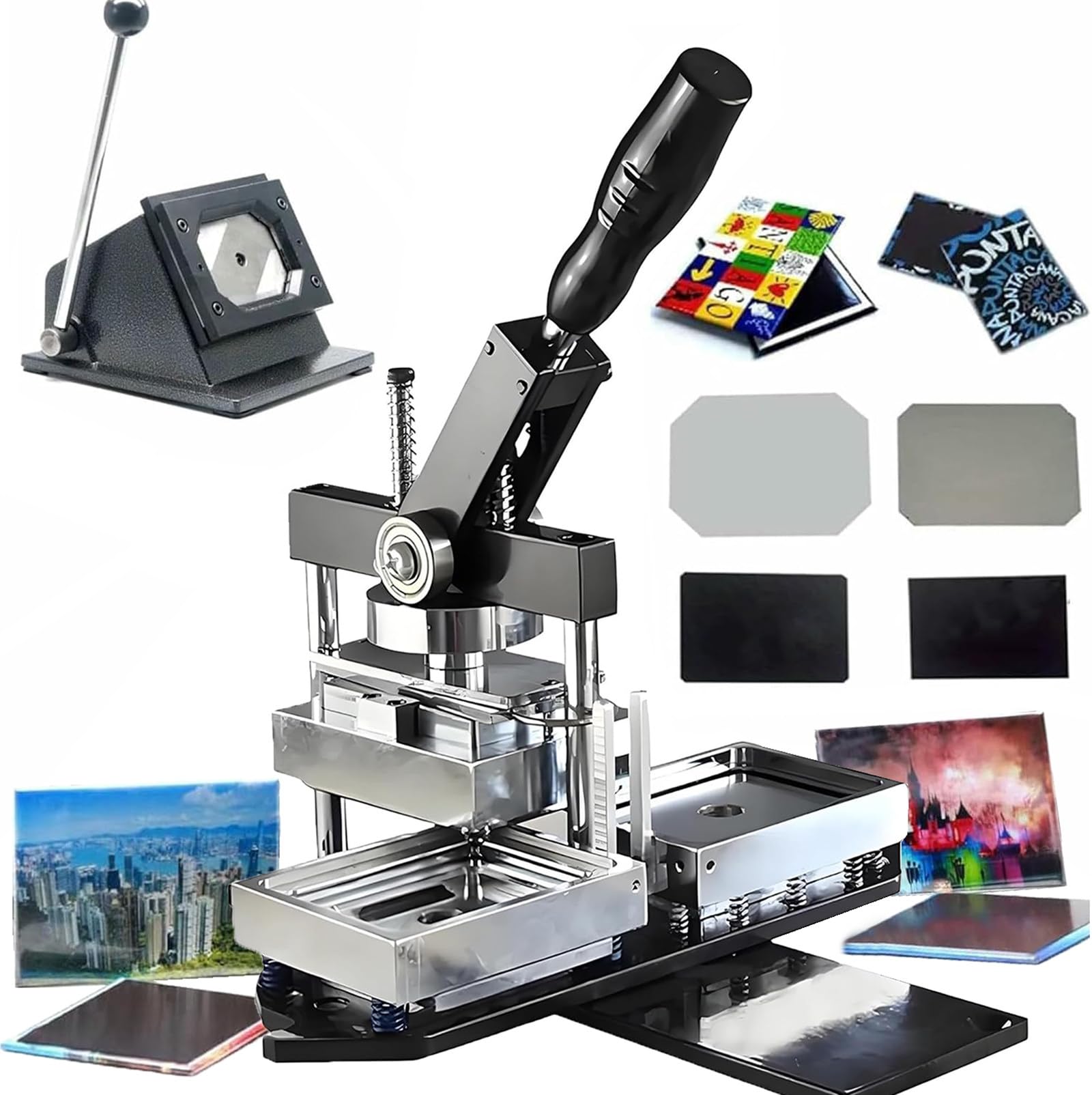 – 3.1x2 Inch DIY Fridge Magnets Badge Maker Machine, Button Maker Machine with Paper Cutter with 100pcs Accessories, Photo Magnet Machine, Badge Making Kit, for Picture Badge Button