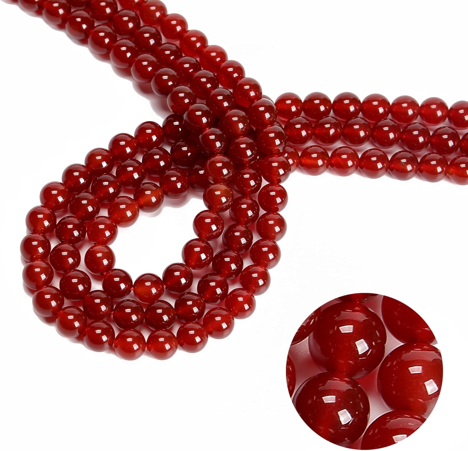 10mm 75pcs Natural Carnelian Red Agate Smooth Round Genuine Real Stone Gemstone DIY Beads for Jewelry Making - Image 3