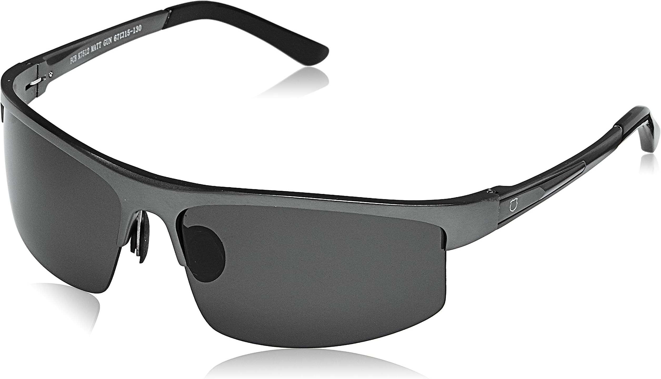 FCB UV Protected Wrap-Around Unisex Sunglasses - (K7512-(Metallic)|67|Grey Color)
