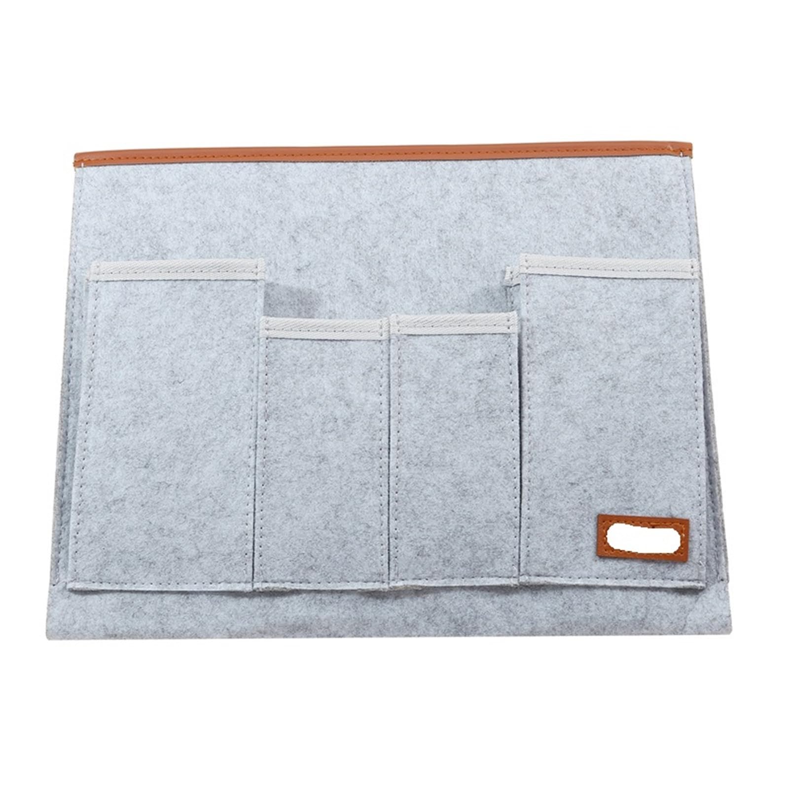 BDFJEDS Couch Armrest Organizer Felt Bedside Storage Bag Pouch Bed Desk Sofa TV Remote Control Hanging Caddy Couch Organizer Holder Pockets(Light Grey)