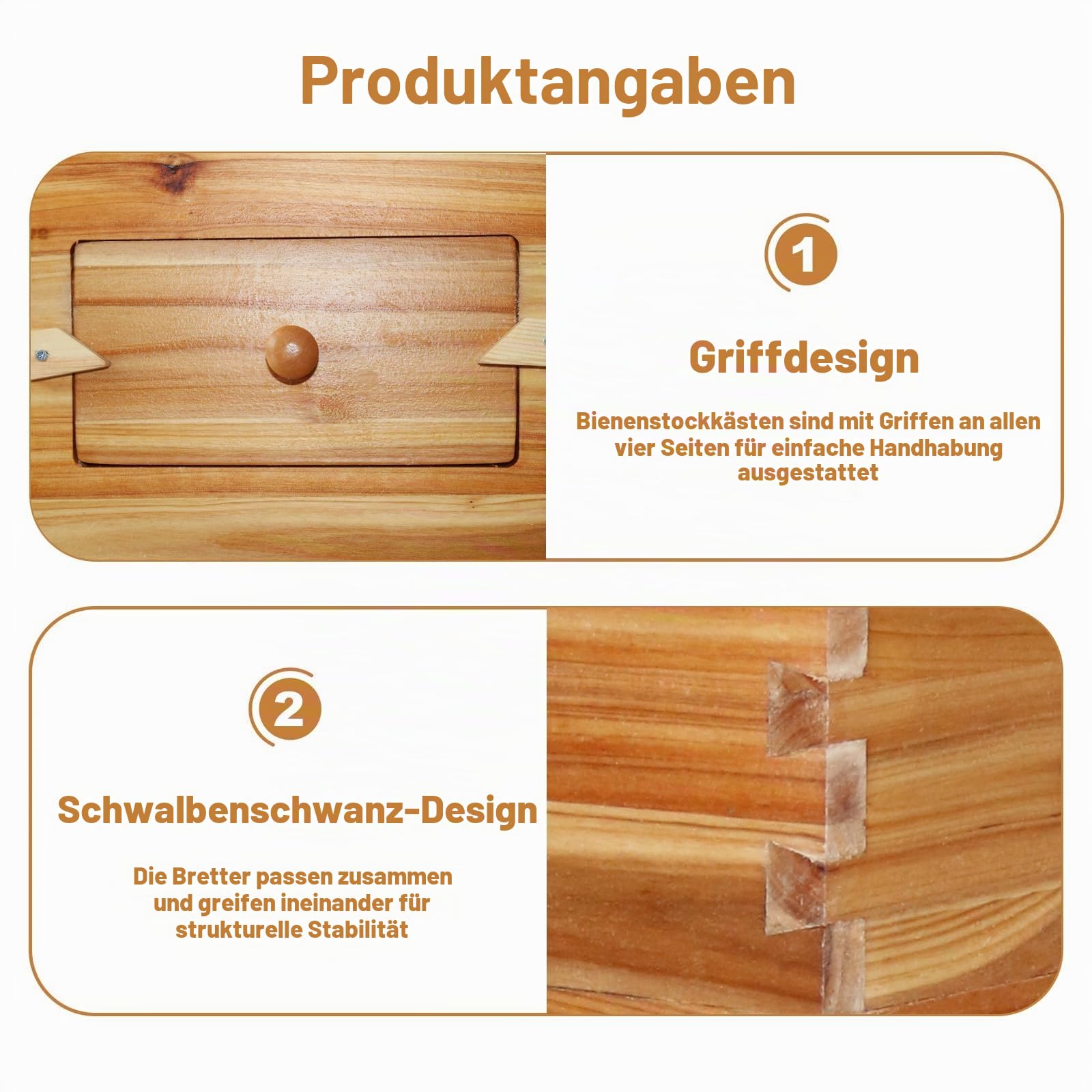 Bienenstock-Starterset, Ablegerkasten mit 10 Medium Waben, Massivholz Beute mit Holzrahmen und gewachstem Fundament, Bienenstockkasten Nachhaltig Imkereibedarf, Bienenhaus transparenten AcrylfensternB