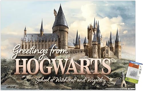Miniatura 7 de Trends International The Wizarding World Harry Potter - Póster de pared con texto en inglés Greetings From Hogwarts, 14.72 x 22.37 pulgadas, paquete