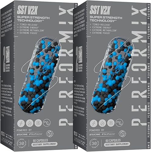 PERFORMIX SST Extreme V2X Suplemento termogénico Paquete de 2 x 60 cápsulas Energía, quemador de grasa, enfoque mental, liberación multifásica