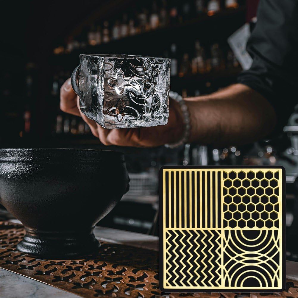 Ozdobna mosiężna taca na lód, spersonalizowana forma na kostki do whisky i koktajli, akcesoria barman do robienia koktajli