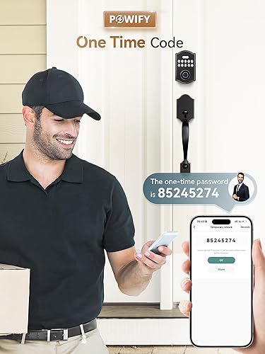 Miniatura 7 de Juego de cerraduras inteligentes de huellas dactilares, bloqueo de puerta de entrada sin llave con control de aplicación con asa, teclado