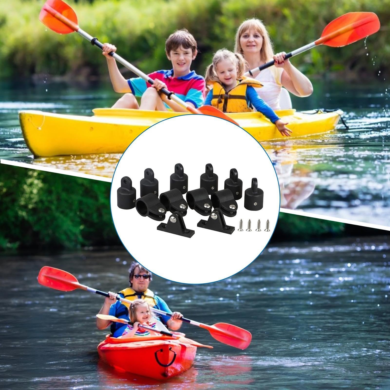 Bimini Top Herrajes De Nylon Negro Marino - Tirantes Bimini Top Ajustable Con Bucles Y Cierre De Bucle, Los Accesorios De 12 Piezas Para Toldos Incluye Deslizadores de Espalda, de Ojales, D
