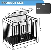 Vista 8 de Jaula indestructible para perros extra grande de 38 pulgadas, puerta doble, a prueba de escapes, fácil de limpiar, resistente para perros
