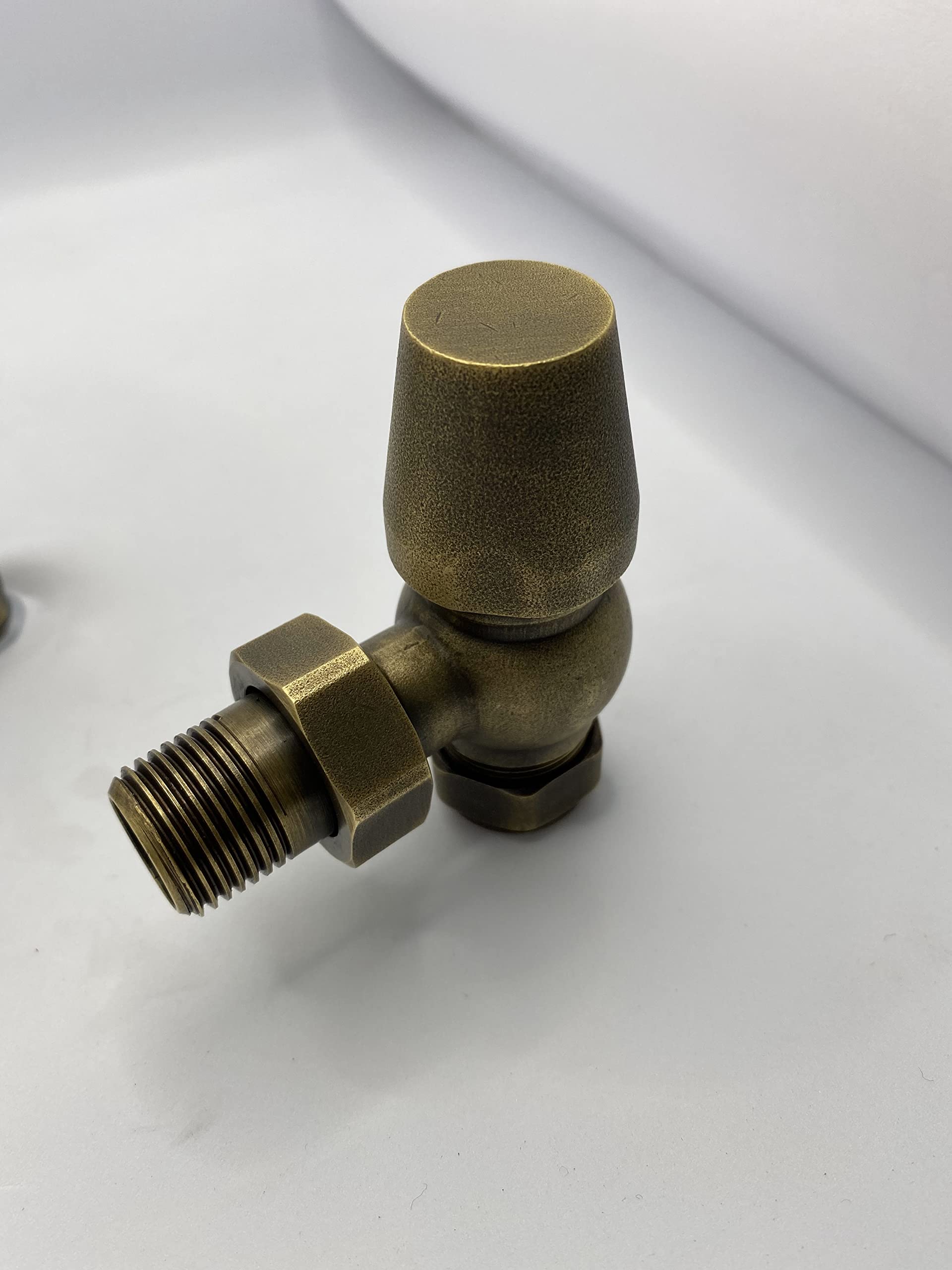 Excel Home Valvole termostatiche per radiatore, angolate in ottone anticato, Chelsea TRV, design tradizionale 1/2" x 15mm