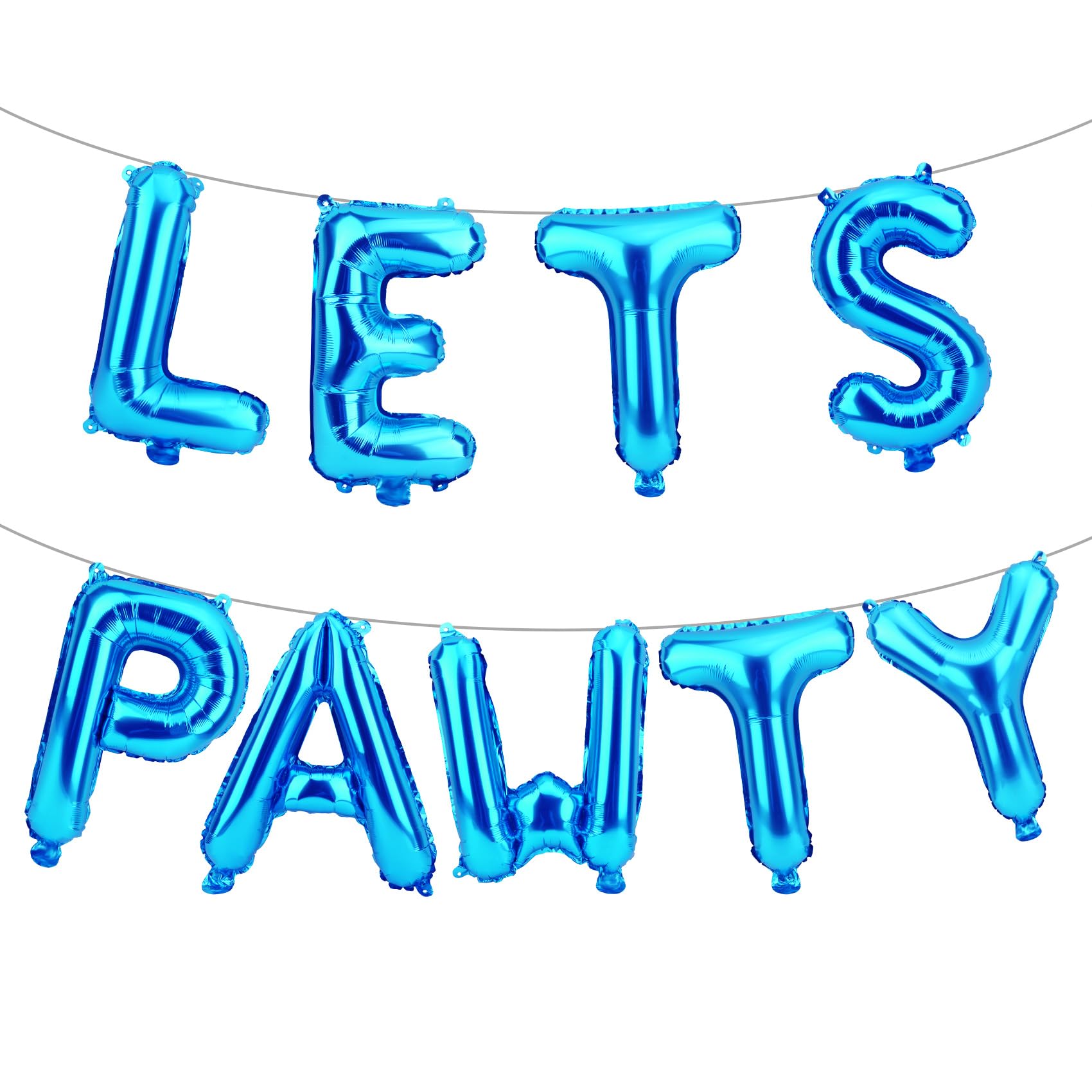 Lets Pawty Balloons, Dog Birthday Decorations, Dog Party Decorations, 9PCS 16'' Foil Balloon Letters, Dog Birthday Party Supplies, Boy Dog Birthday Decorations, Pet Dog Puppy Birthday Banner(Blue)