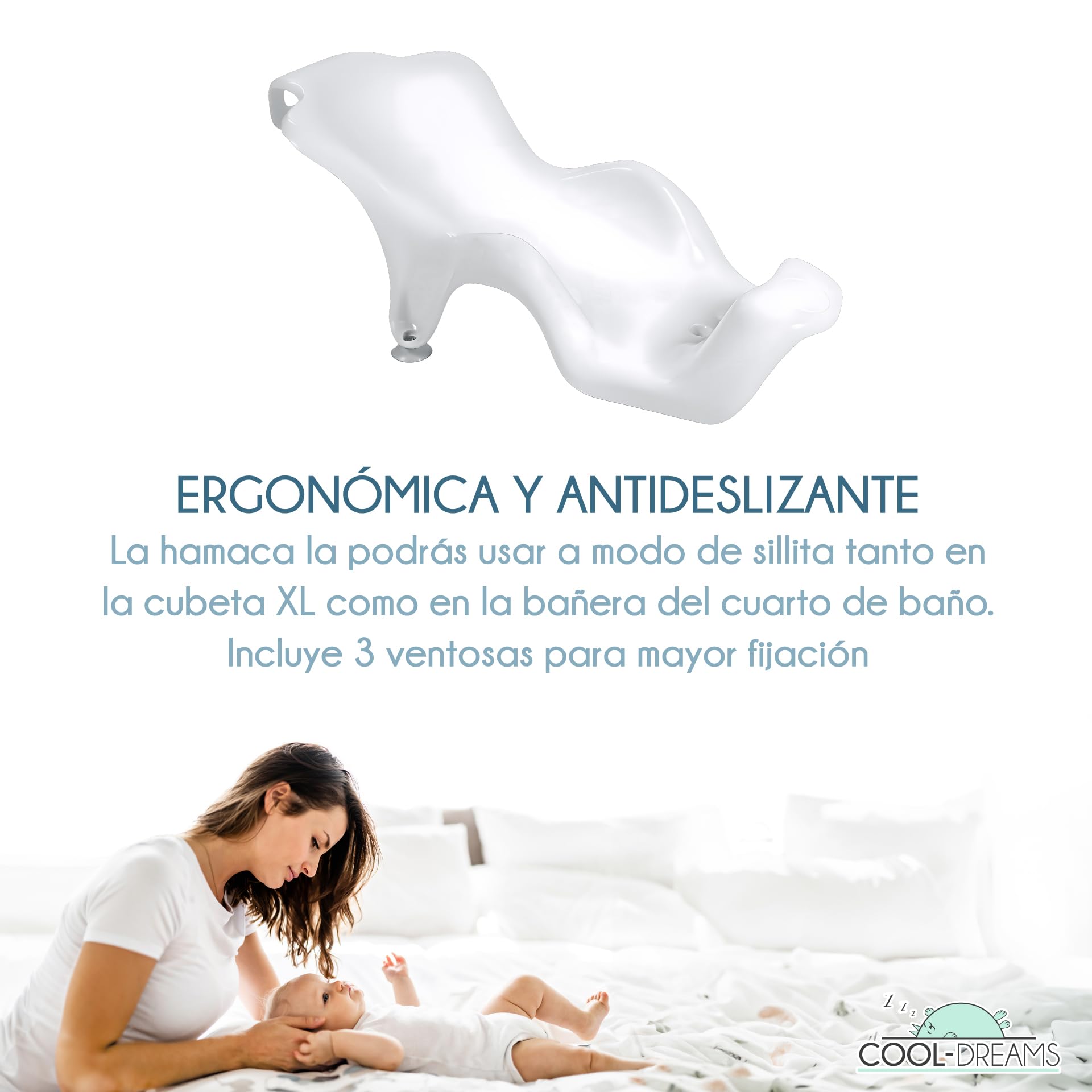 Bañera para bebé recién nacido hamaca ergonómica antideslizante CoolDreams