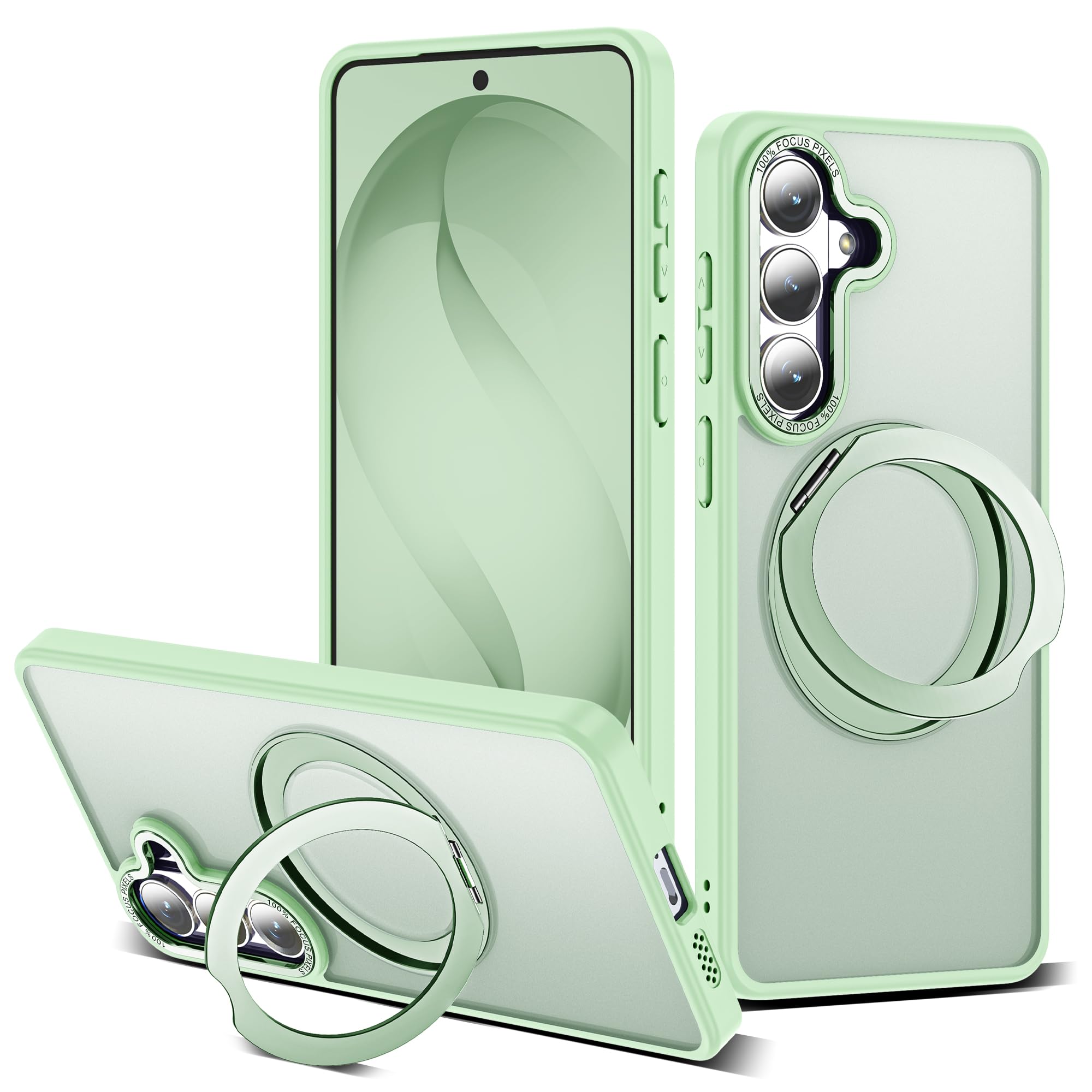 for Samsung Galaxy S26 Plus Case with 360° Spin Stand,Green