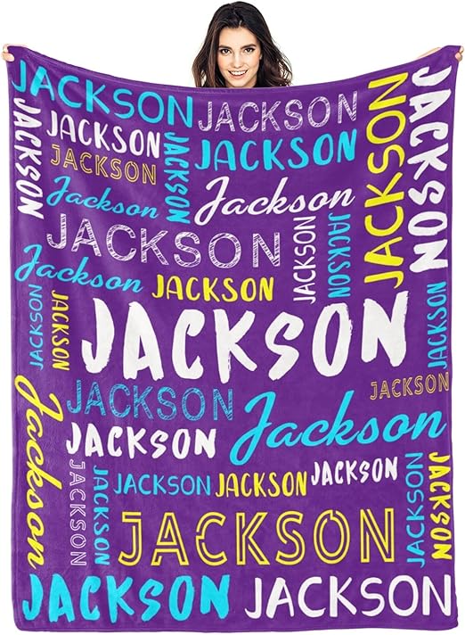 Personalized Name Blanket Customized Baby Blankets for Girls Boys Adults Monogrammed Blankets and Throws Christmas Birthday Mothers Fathers Valentines Day Gift