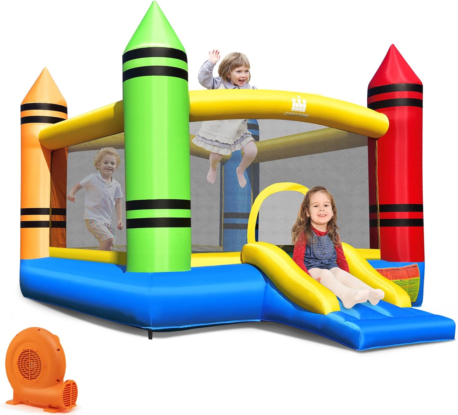 Costzon Inflatable Bounce House, Crayon Bouncy House for
