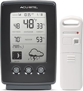 AcuRite 00829 Wireless Weather Station: Indoor/Outdoor Temp Humidity Moon Phase Barometric Pressure Forecast