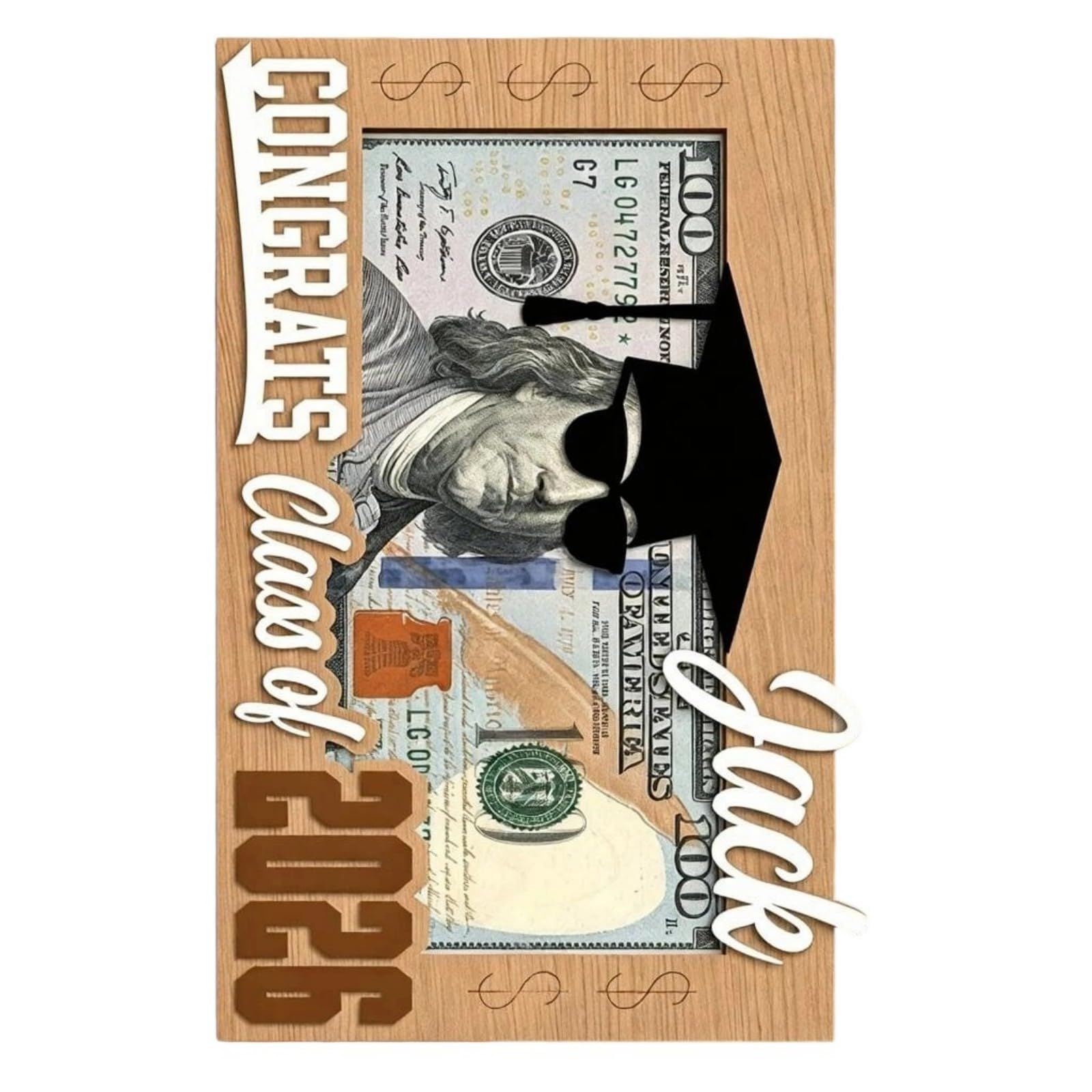 Money or Gift Cards Holder Cash Gift Envelope for Graduate with Trendy Bill Pattern Cash Envelopes for Money
