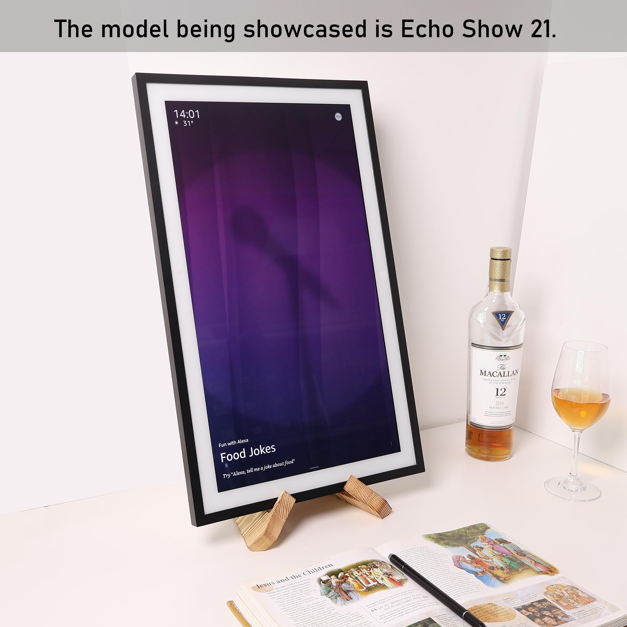 Tabletständer Aus Massivholz – Für Echo Show 15/21, IPad & Bücher – Horizontale & Vertikale Ausrichtung