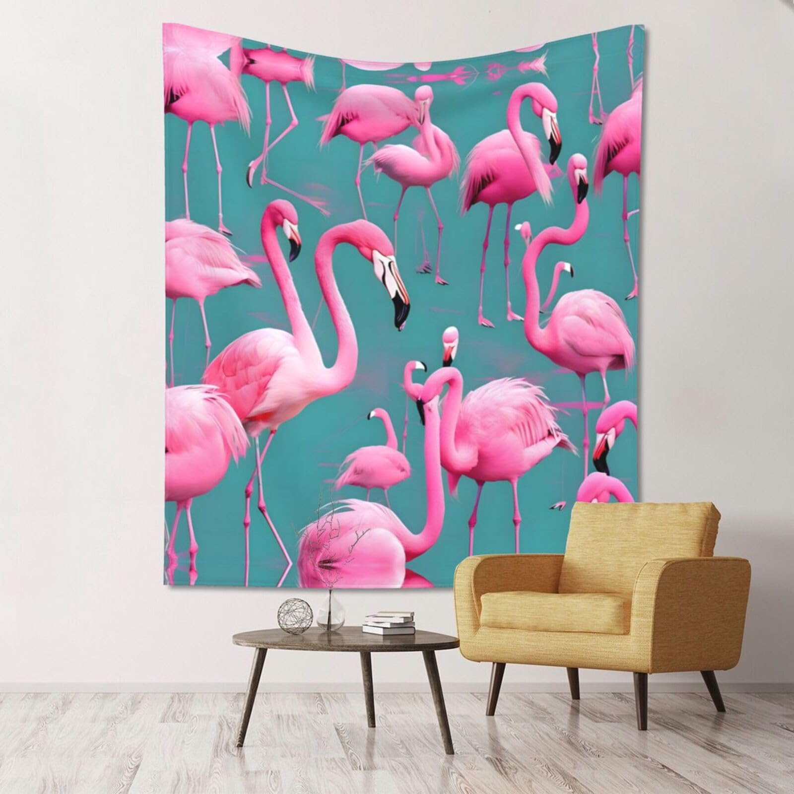 ZZYYDS Floral Wall Decor Tapestry A flock of flamingos for Living Room Dormitory Home Decor Party Background, 60x51 Inch (Vertical)