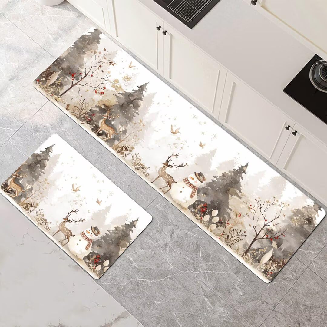 Alfombra de cocina decorativa para pasillo, comedor y lavandería, pack de 2 alfombrillas