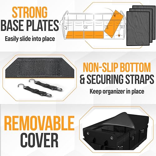 Miniatura 6 de FORTEM Organizador de maletero con enfriador para SUV, organizador y almacenamiento de automóvil, multicompartimento plegable, regalo de Navidad