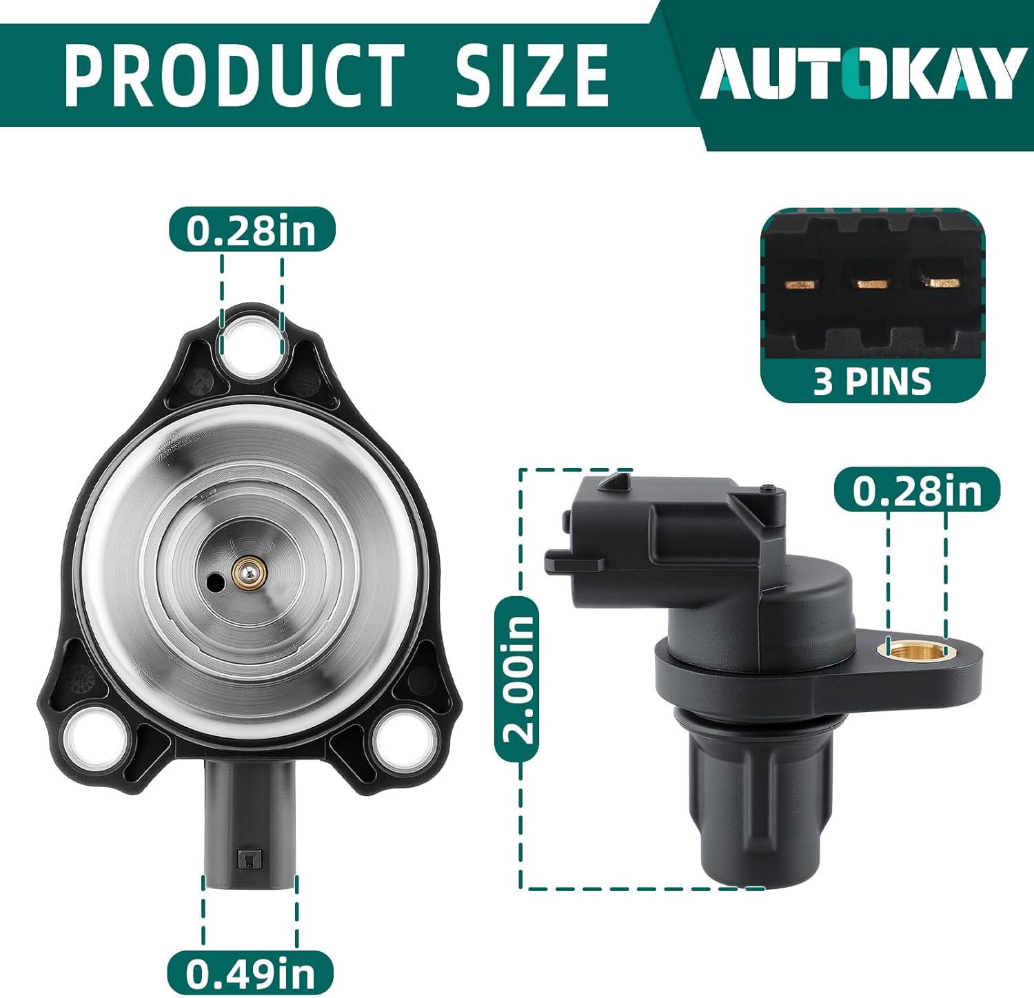 AUTOKAY 4 Set PC Camshaft Position Sensor and Adjuster Magnet Solenoid Kit Fit for Mercedes-Benz C CLK CLS E G GL GLK ML R S SL SLK 2005-2015 RE#2720510077 2720510177 0009050443 0041530728
