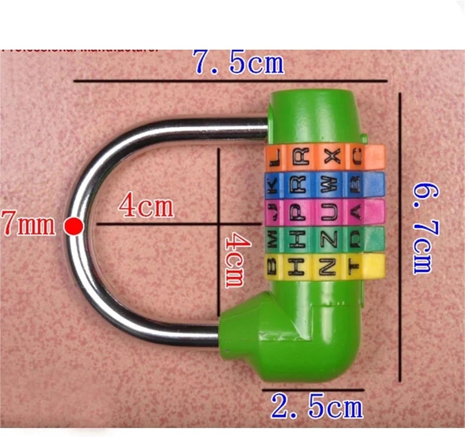5 Color Letter Combination Padlock for Box Door Suitcases Travel Bag Locker Password Lock ZS56 G 1Pcs(Blue)