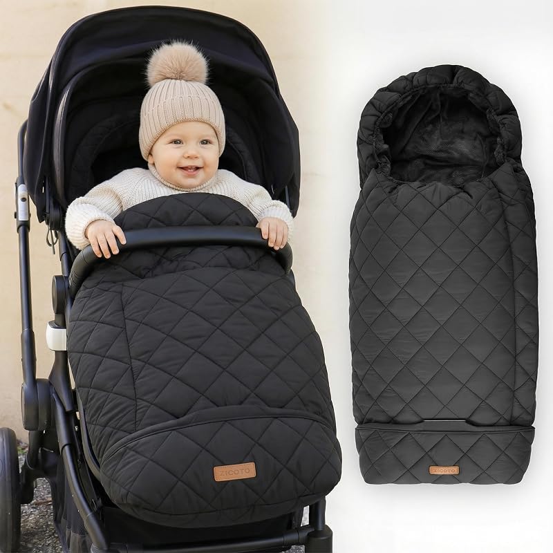 Warm and Cozy Winter Stroller Cover for Baby - Waterproof Bunting Bag | Soft Fleece Lining and Universal Fit - Protective Footmuff Blanket for Comfort in Wind, Rain & Snow