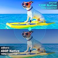 Vista 4 de Proyector de 1080p para películas al aire libre, mini proyector portátil de película HD compatible para uso en interiores al aire libre, video