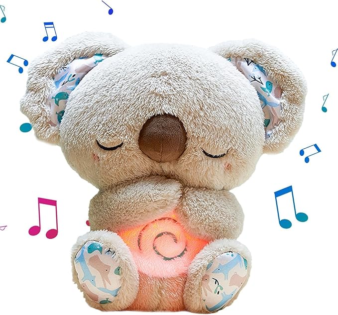 Koala Antiestres Dormir, Koala para Aliviar la Ansiedad, Nutria Bebe Dormir, Peluche Ansiedad Dormir, Koala Que R espiras, Bebé Durmiendo Muñeca con Música Luces Y Movimientos De Respiración Rítmicos