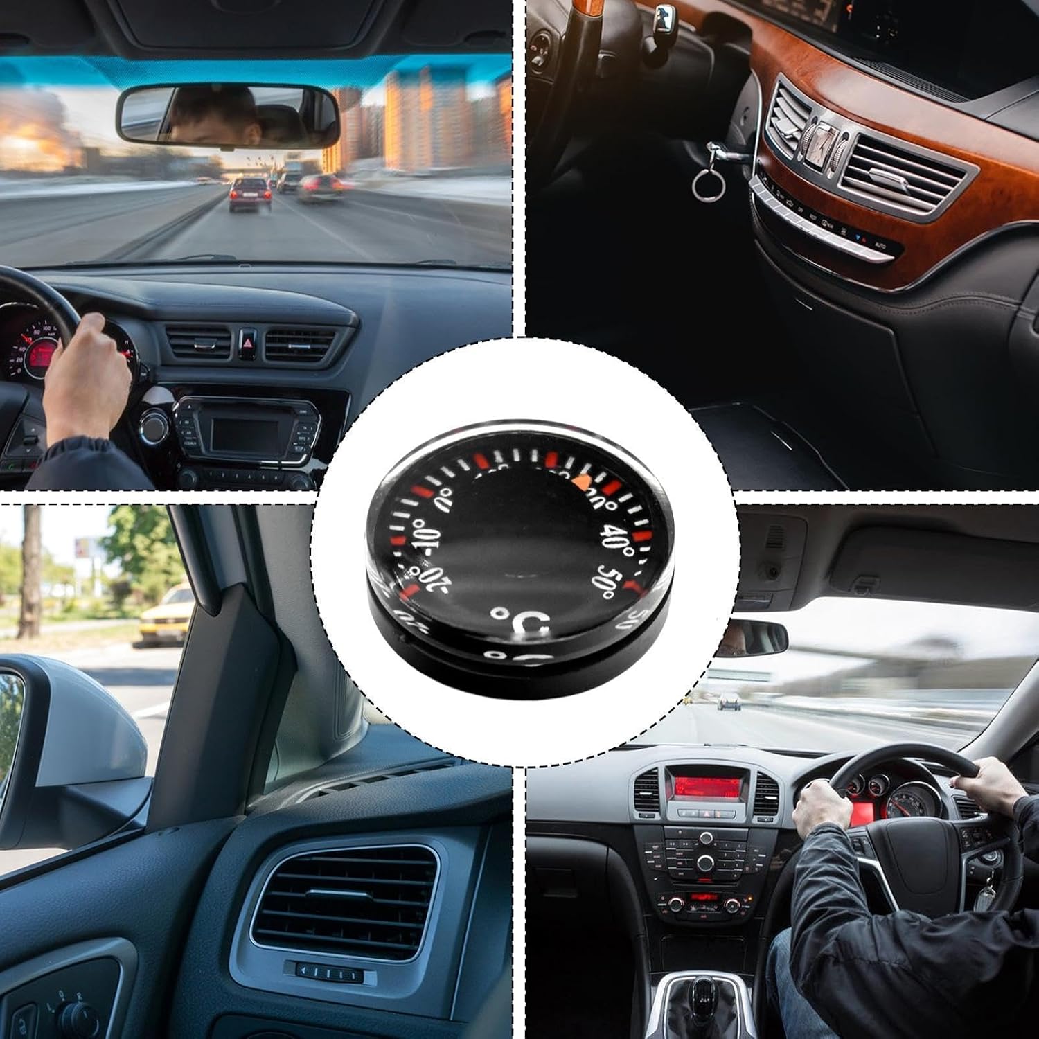 Mechanical Car Thermometer, Monitor Interior Temperature with Portable
