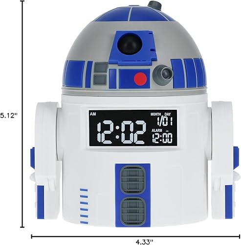 Miniatura 2 de Paladone Reloj despertador R2D2, decoración perfecta para fanáticos de Star Wars, cable USB incluido, 13 cm (5") de alto