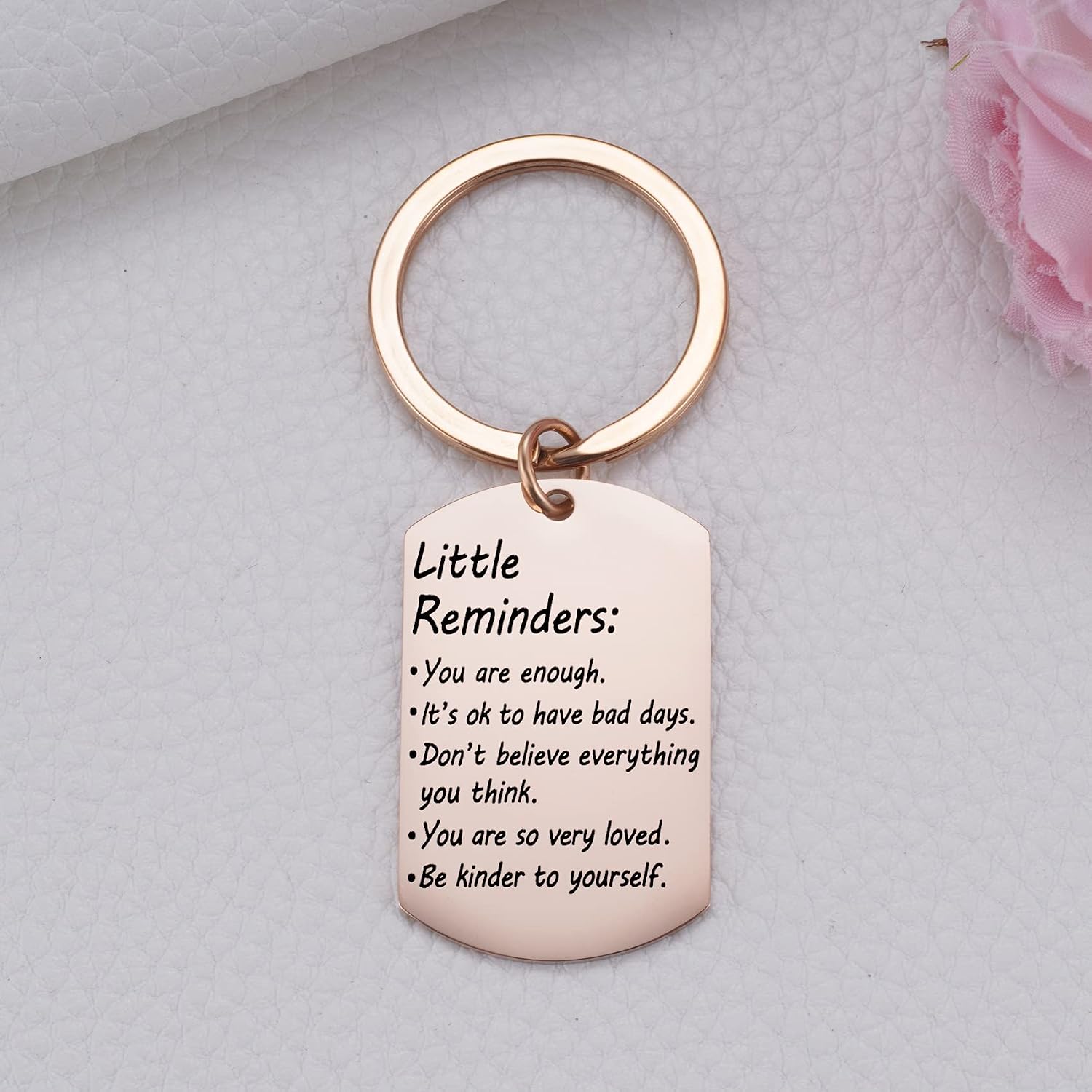 Little Reminders Keychain, Mental Health Gift, You Are Enough Key, Daily Affirmation Inspiration Uplifting Quotes, Self Love