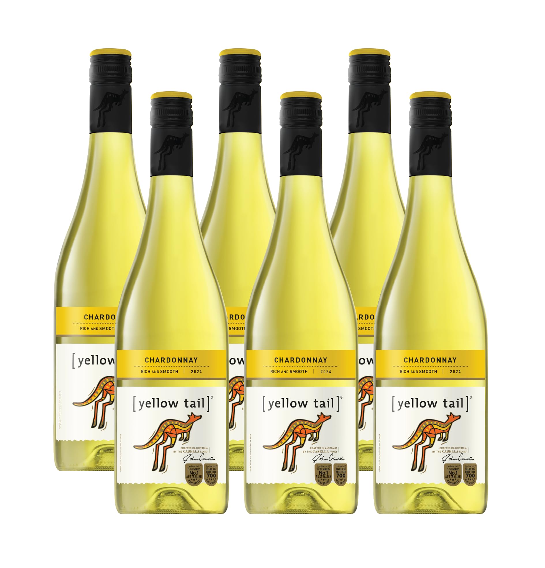 Yellow Tail Weiß Chardonnay Halbtrocken - Aromatischer Wein Aus Australien (6 X 0.75L)