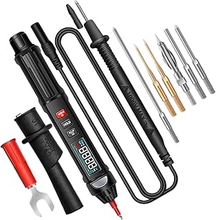 Pen Type Digital Multimeter AC/DC Voltage Tester,Multi-functional AC/DC Voltage Tester Current Meter Pen 6000 Counts Non-Contact Voltmeter Sensor with Resistance Continuity Capacitance Diode Live Wire