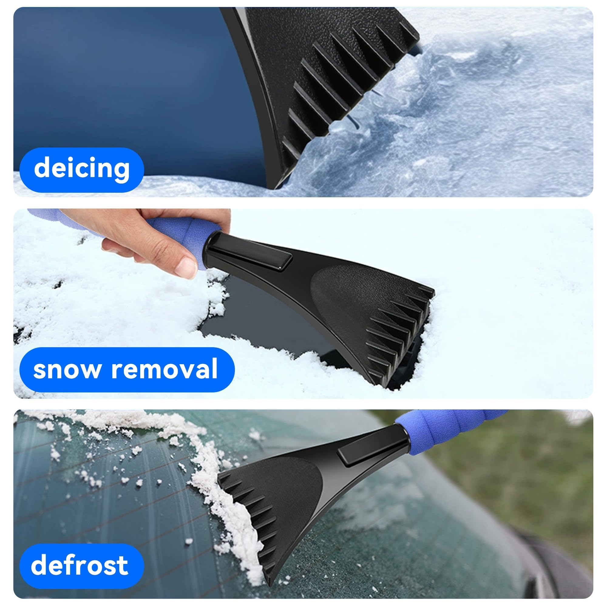 Raschietto Ghiaccio Auto 2 In 1 - Spazzola Neve E Scraper - Impugnatura Antiscivolo - Per SUV E Camion - Foto 8